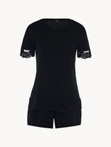 Pigiama corto in modal stretch nero_0