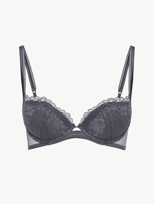 Reggiseno push-up in pizzo Leavers grigio_4