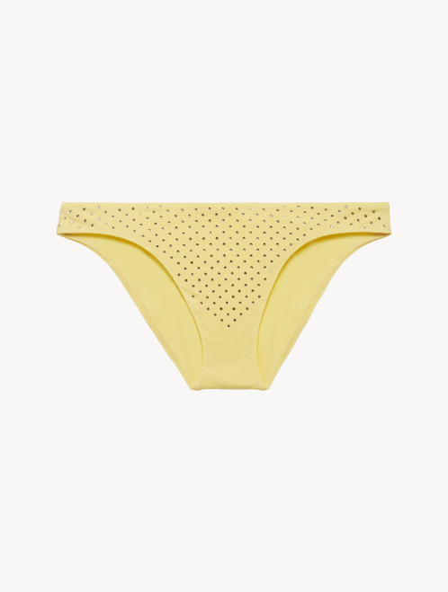 Slip mare a vita bassa giallo con dettagli in stile diamante_4