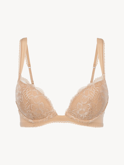 Reggiseno push-up in Lycra® beige con pizzo Leavers_3