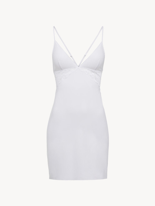 Slipdress in Lycra® bianca con pizzo Leavers_2