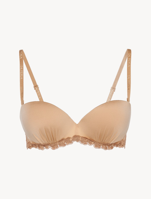 Reggiseno a fascia in Lycra® beige con tulle ricamato_2