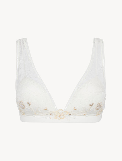 Reggiseno a triangolo in Lycra® off-white con pizzo Leavers_0