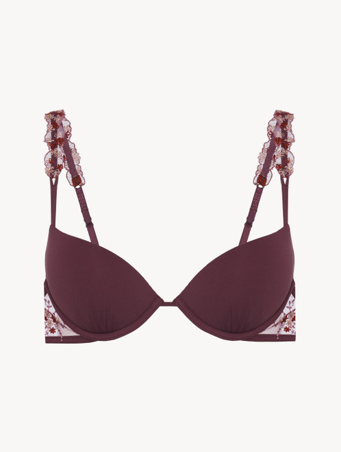 Reggiseno push-up in Lycra® riciclata bordeaux_0