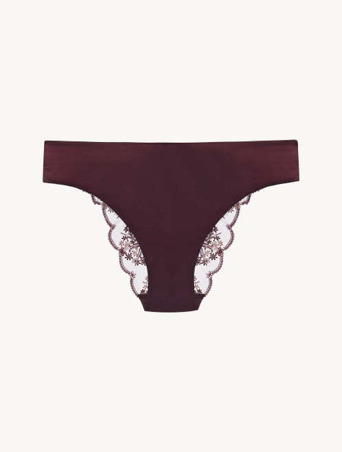 Slip brasiliano in viscosa stretch bordeaux e tulle_2