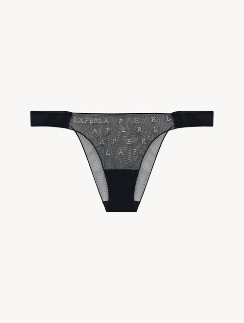 Slip basso in tulle stretch ricamato nero_0