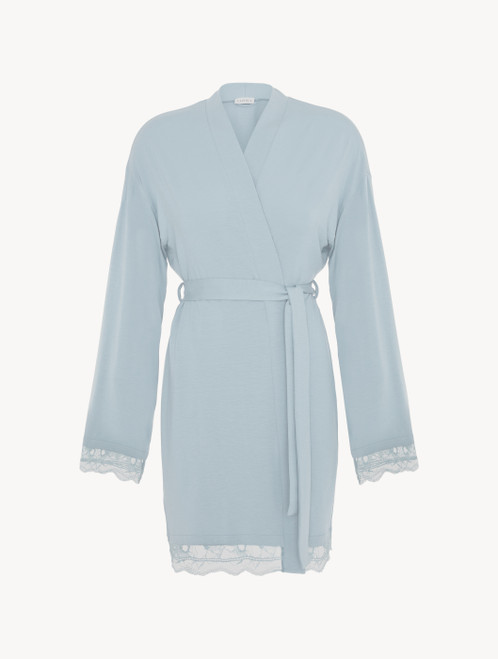 Vestaglia corta in rayon celeste con pizzo_3