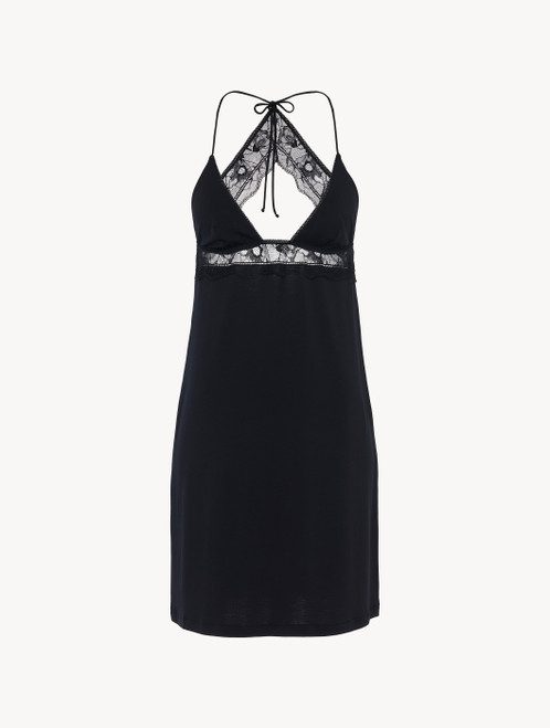 Slipdress in rayon nero con pizzo_2