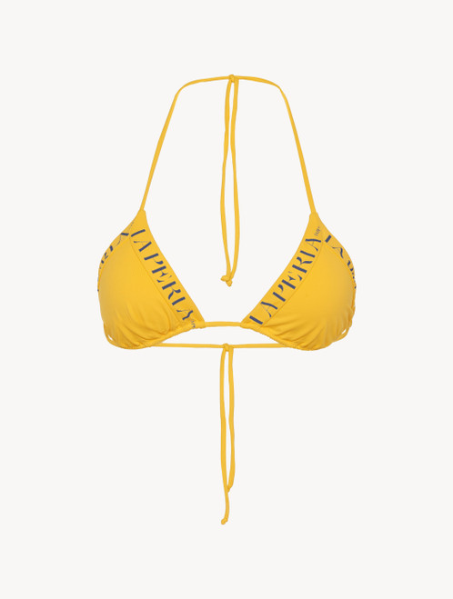 Reggiseno mare a triangolo giallo con logo_1