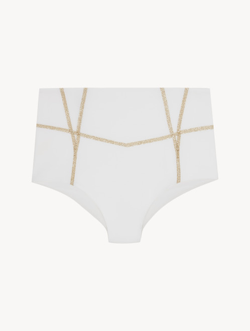 Slip mare a vita alta bianco con dettagli glitterati_1