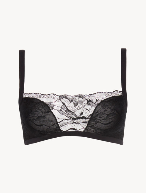 Brassière in Lycra® nera con pizzo Leavers_2