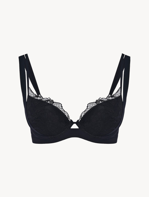 Reggiseno push-up nero con  pizzo Leavers_2