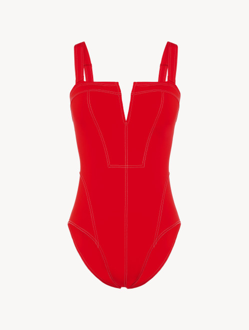 TG. 50) Beco C- Cup, Costume Intero Donna, Rosso Lampone/Nero