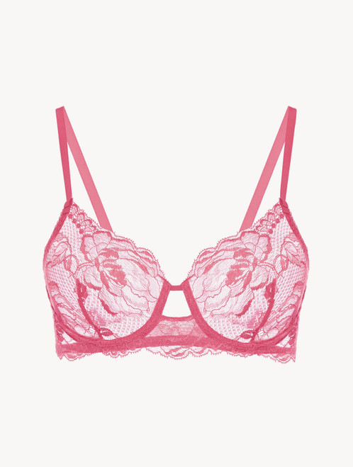 Reggiseno a balconcino in pizzo rosa orchidea