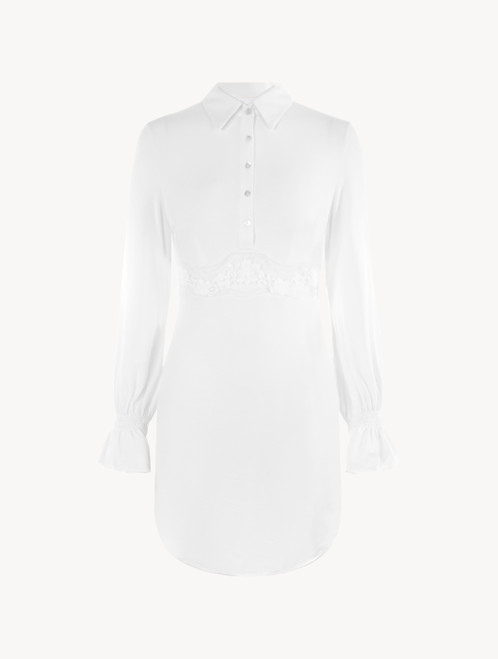 Camicia in modal off-white con dettaglio in pizzo Leavers_0