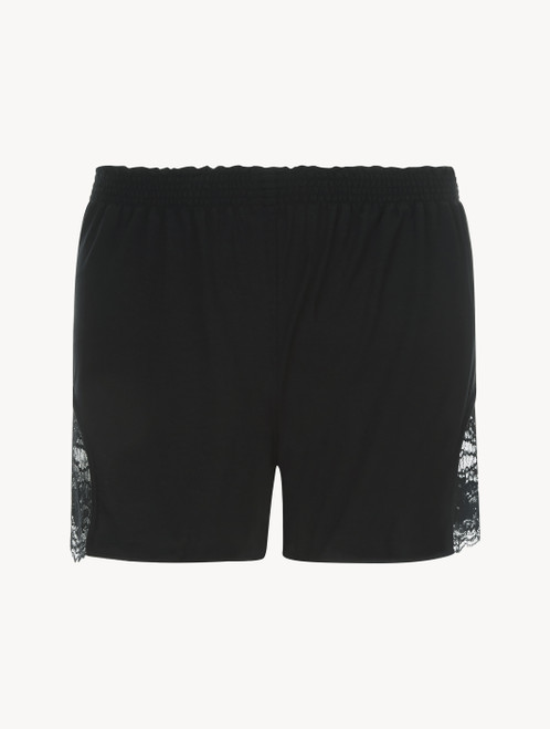 Short da pigiama in modal nero con dettaglio in pizzo Leavers_2