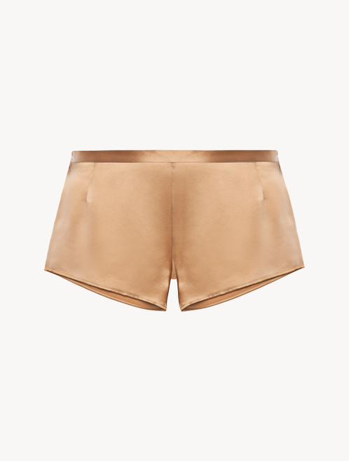 Short da pigiama in seta caramello_0