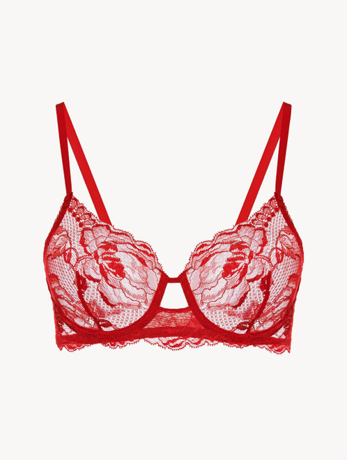 Reggiseno a balconcino in pizzo rosa orchidea