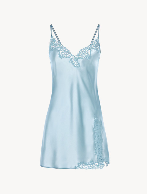 Slipdress in seta celeste con macramè_4