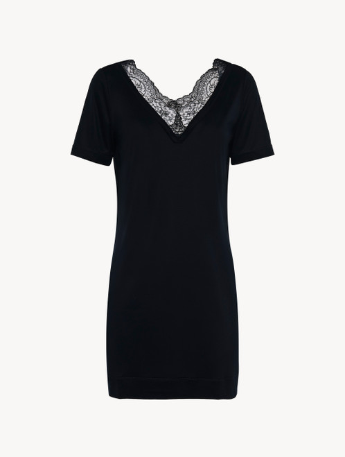 Camicia da notte corta in jersey modal nero_3