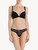 Reggiseno push-up in Lycra® nera con pizzo Leavers floreale_1