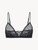 Reggiseno a triangolo in Lycra® nera con pizzo Leavers floreale_0
