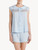 Pigiama in modal stretch blu con pizzo Leavers_1