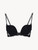 Reggiseno push-up in raso di seta nero con tulle ricamato_0