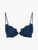 Reggiseno push-up in Lycra® blu con tulle ricamato_0