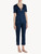 T-shirt in modal blu con tulle ricamato_3