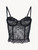 Corsetto con ferretto in pizzo jacquard italiano nero_0