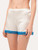 Pigiama corto in seta stretch color crema con pizzo_1