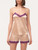 Pigiama corto in seta stretch beige con pizzo_1