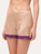 Pigiama corto in seta stretch beige con pizzo_3
