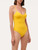 Costume intero imbottito giallo con logo_1