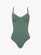 Costume intero imbottito verde kaki con logo_0