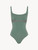 Costume intero verde kaki con logo_0