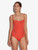 Costume intero rosso mattone con ferretto e dettagli glitterati_1