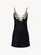 Slipdress con ricamo a frastaglio in raso di seta nero_0