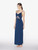 Camicia da notte lunga in rayon blu denim scuro_1