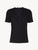 T-shirt in modal nero con tulle ricamato_0