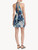 Abito corto in seta stretch blu con finiture in pizzo_1