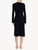 Vestaglia corta in modal stretch blu con pizzo Leavers e chiffon di seta_2