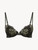 Reggiseno push-up in Lycra® verde e pizzo Leavers nero_0