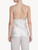Canotta in seta off-white con macramè oro_2