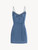 Slipdress corto in viscosa blu fiordaliso con tulle_0