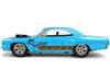 1970 Plymouth 440-6BBL RoadRunner Light Blue Metallic with Black Hood and Wile E. Coyote Diecast Figurine "Looney Tunes" 1/24 Diecast Model Car by Jada