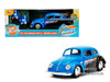 1959 Volkswagen Beetle "Spirit3 Racing" Blue and Black and Boxing Gloves Accessory "Punch Buggy" Series 1/32 Diecast Model Car by Jada