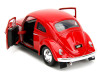 1959 Volkswagen Beetle Red with White Graphics and Boxing Gloves Accessory "Punch Buggy Series" 1/32 Diecast Model Car by Jada