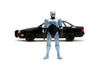 Ford Taurus OCP Matt Black "Detroit Police" and Robocop Diecast Figure 35th Anniversary "Robocop" (1987) Movie "Hollywood Rides" Series 1/24 Diecast Model Car by Jada